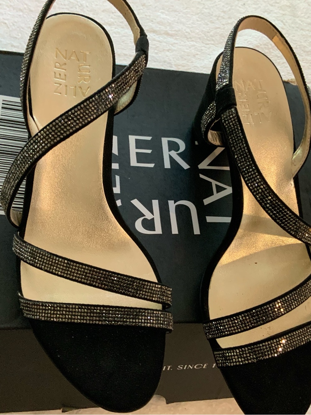 Naturalizer Black Crystal-Strap Slingback Heels size 9.5. New in box sku 3125